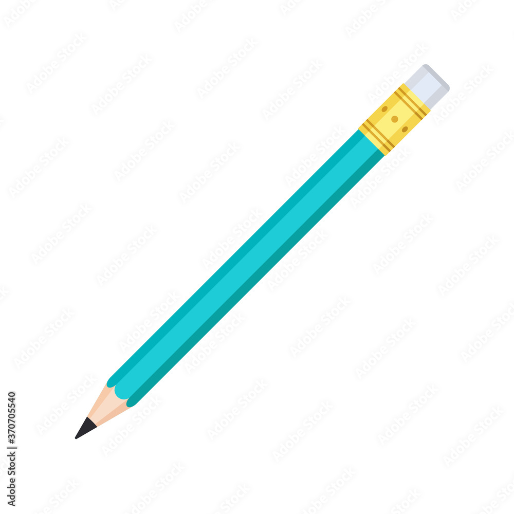 Obraz na plátně Simple graphite pencil with rubber eraser
