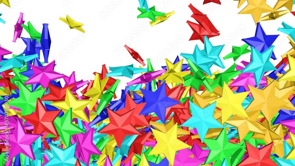 Colorful stars is falling down on a white and forming a wall in front of the camera. 4K UHD 4096 x 2304 ultra high definition with alpha
Colorful stars is falling down on a white and forming a wall in front of the camera. 4K UHD 4096 x 2304 ultra high definition with alpha