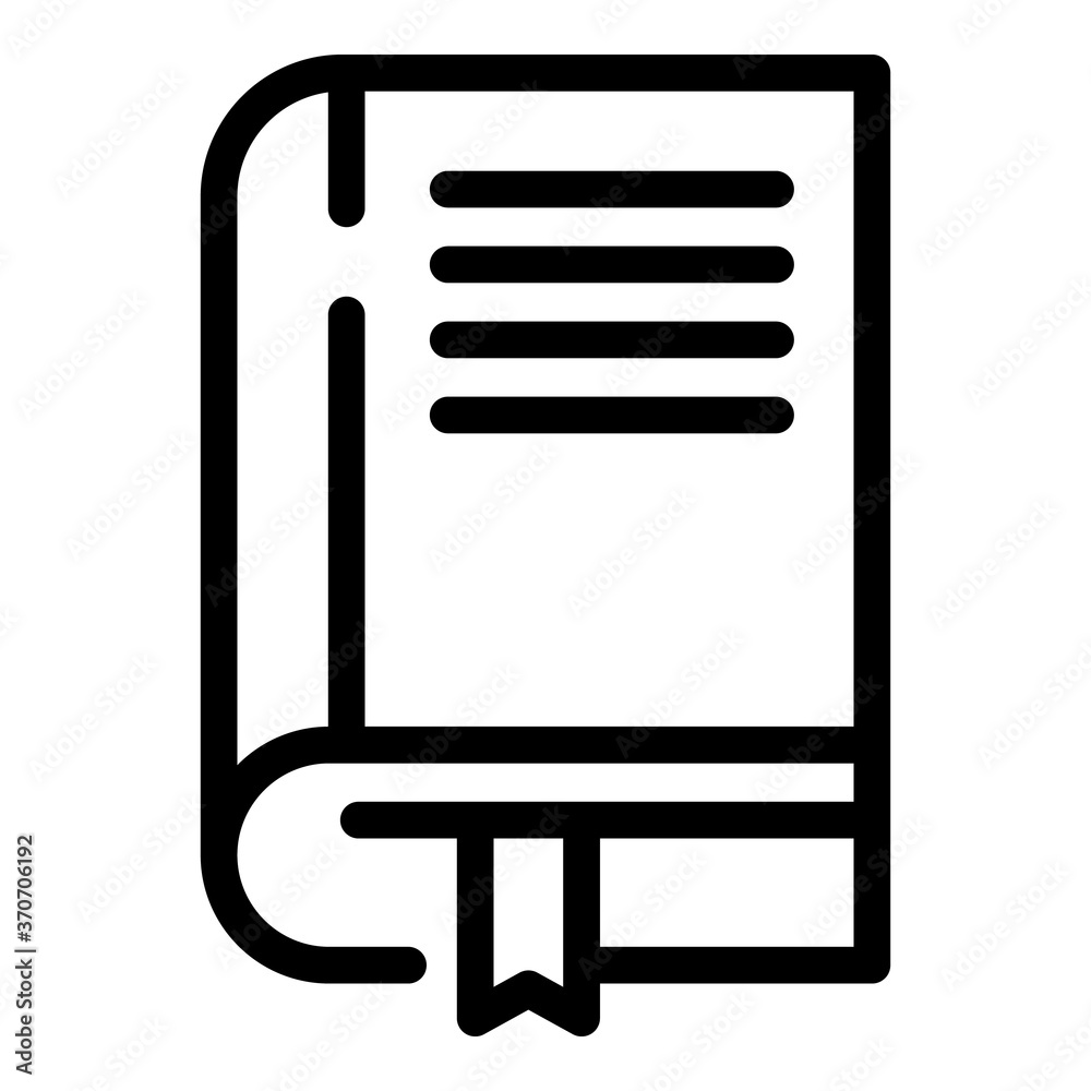 Book icon. Outline book vector icon for web design isolated on white background Book icon. Outline book vector icon for web design isolated on white background
