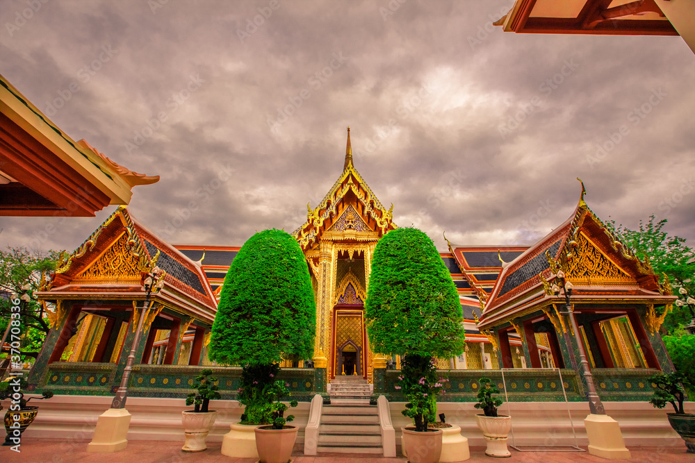 Fototapeta premium WatRatchabophitSathitmahasimaram-Bangkok:6July 2020,interior atmosphere,religious tourist attractions,sculptures of beautiful churches of temples, Fueng Nakorn road area.Wat Ratchabophit,Thailand