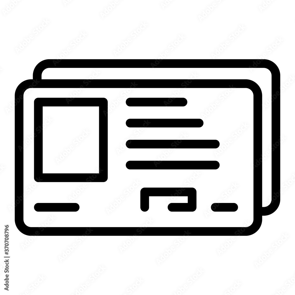 Driving id icon. Outline driving id vector icon for web design isolated on white background