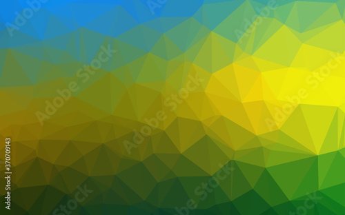 Fototapeta Naklejka Na Ścianę i Meble -  Dark Blue, Yellow vector polygon abstract backdrop.