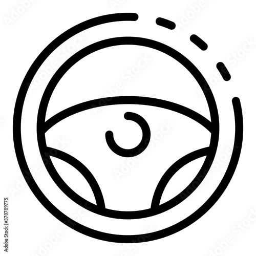 Steering wheel icon. Outline steering wheel vector icon for web design isolated on white background