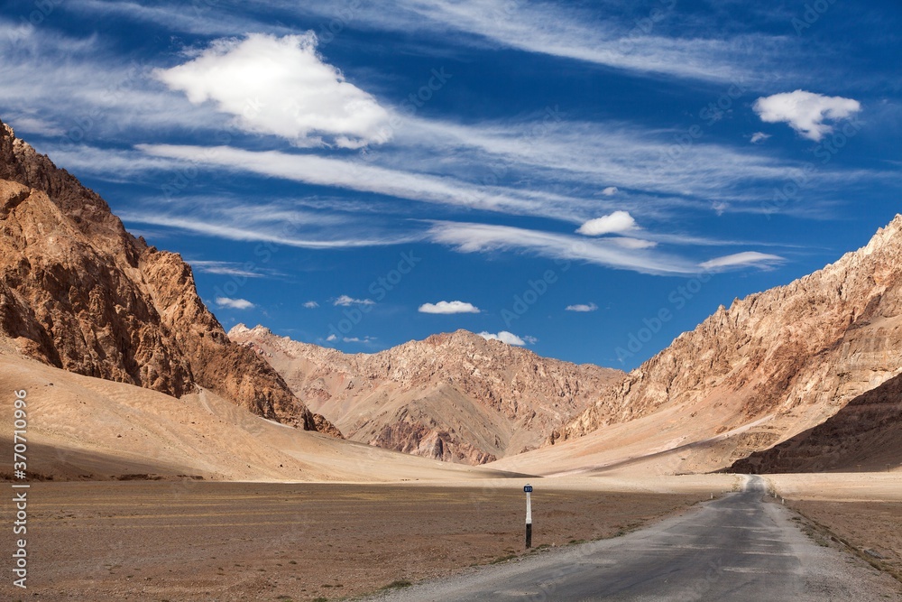 Pamir highway and Pamir mountains in Tajikistan Pamir highway and Pamir mountains in Tajikistan