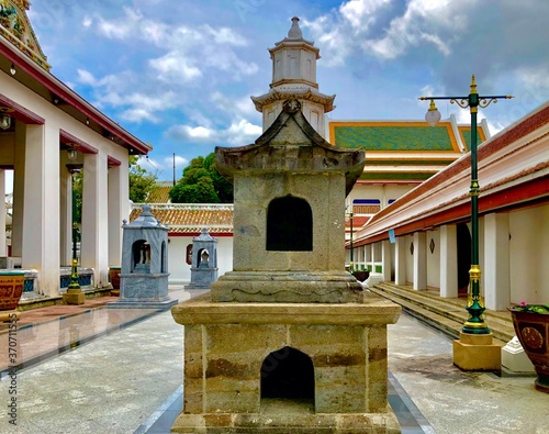 Chinese pagoda in a thai temple  At the Orasaram Temple photo