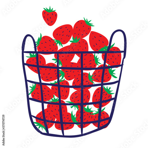 Strawberry in a mesh bag. Fresh berries in a reusable ECO bag from local grocery shop. Healthy food delivery