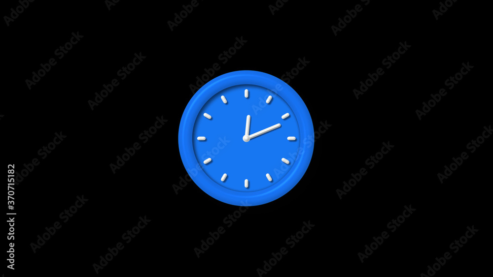 12 hours 3d wall clock isolated on black background,Clock animation 12 hours 3d wall clock isolated on black background,Clock animation