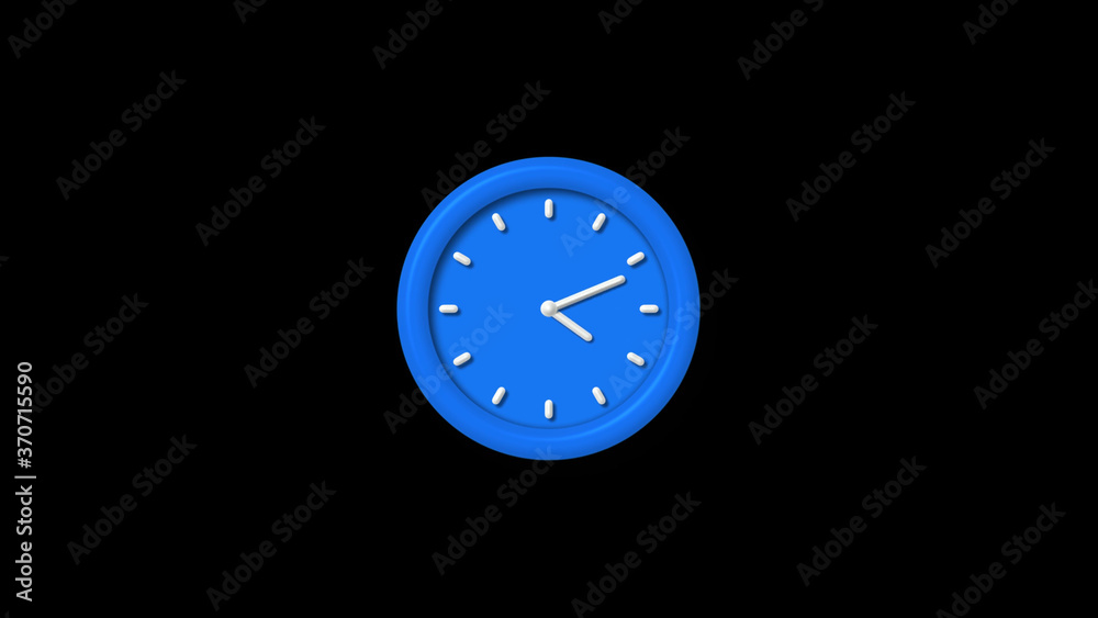 12 hours 3d wall clock isolated on black background,Clock animation 12 hours 3d wall clock isolated on black background,Clock animation