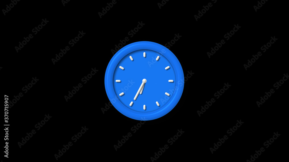 Aqua color 12 hours 3d wall clock isolated on black background Aqua color 12 hours 3d wall clock isolated on black background