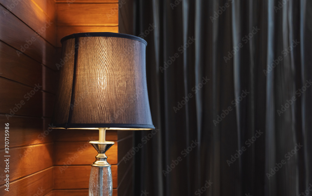 Open classic lamp in bedroom