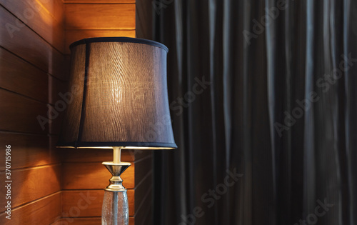 Open classic lamp in bedroom
