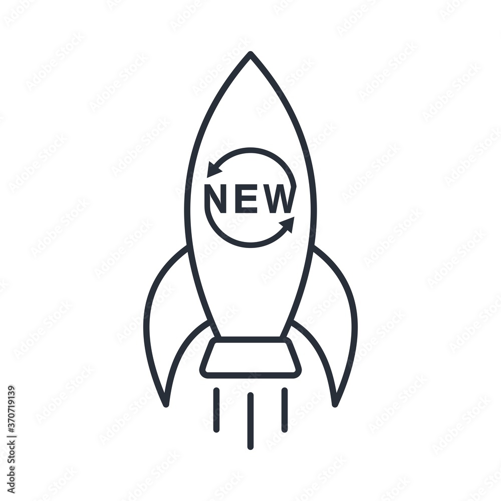 New start. Vector linear icon isolated on white background. New start. Vector linear icon isolated on white background.