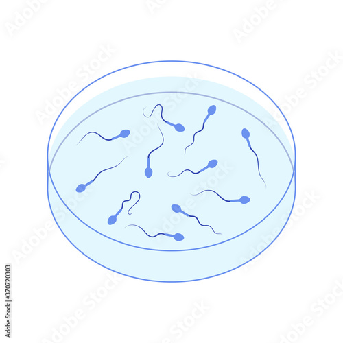 Human spermatozoa cell in Petri dish