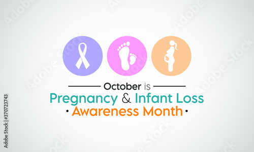Vector illustration on the theme of Pregnancy and infant loss awareness month observed each year during October.