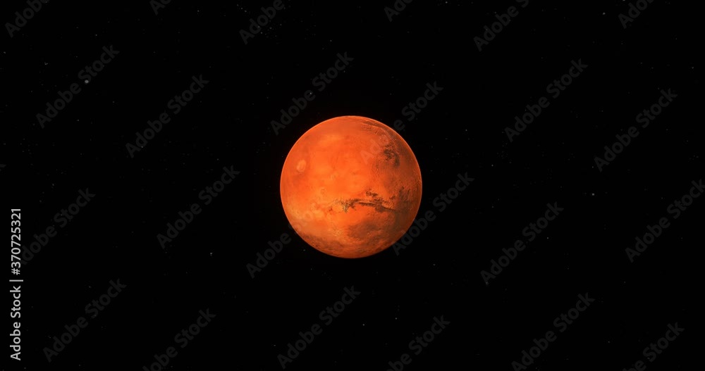 Zoom in to spinning red mars futuristic barren textured terrain planet Zoom in to spinning red mars futuristic barren textured terrain planet