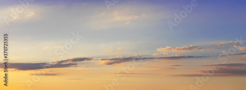 Panorama of picturesque sky with clouds during sunset © Volodymyr