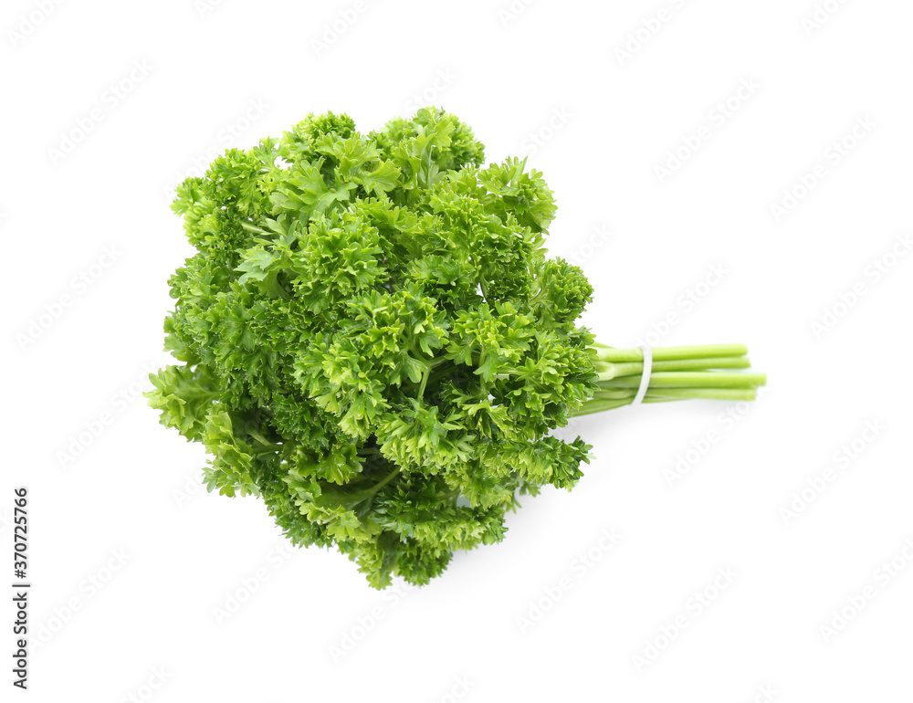 Bunch of fresh curly parsley on white background Bunch of fresh curly parsley on white background