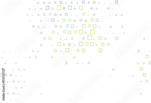 Light Blue, Yellow vector background with circles, rectangles.