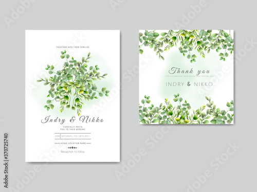 beautiful and elegant floral watercolor wedding invitation