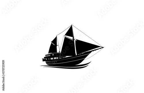 Luxury Royal Yatch Silhouette Logo