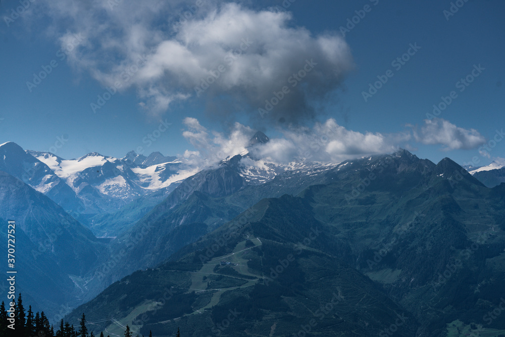 Mountain landscape with clouds, view to the Grossglockner, Austria