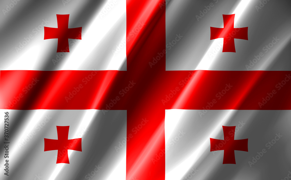 3D rendering of the waving flag Georgia 3D rendering of the waving flag Georgia
