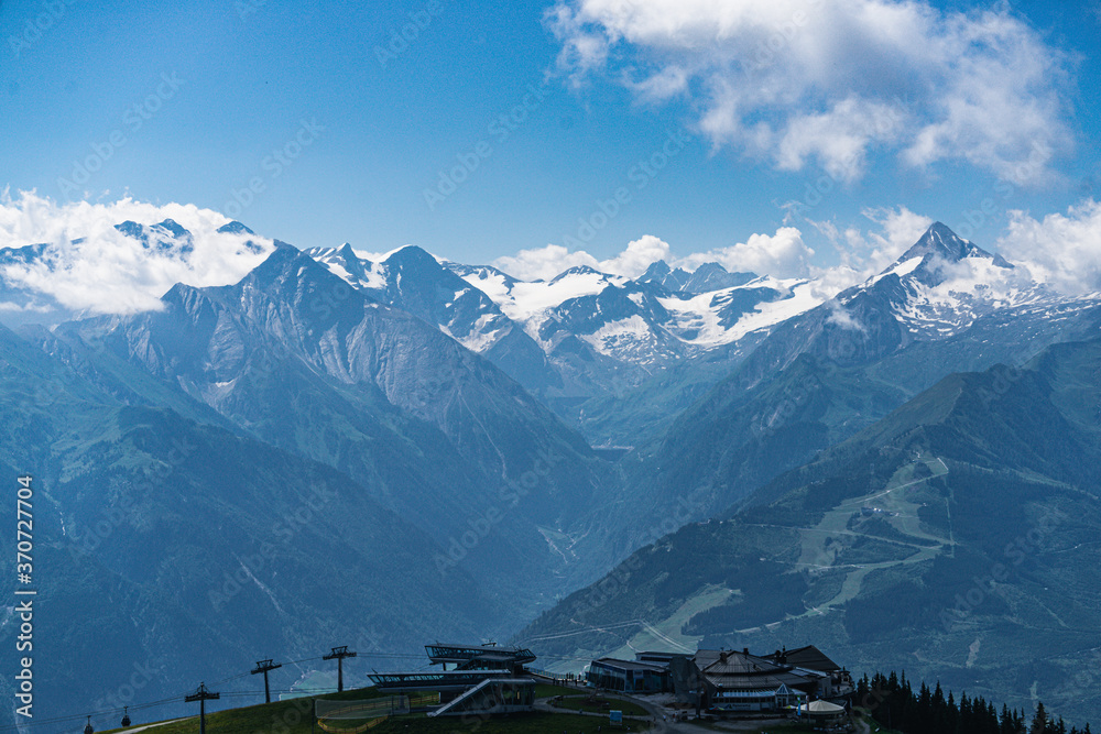 Mountain landscape with clouds, view to the Grossglockner, Austria