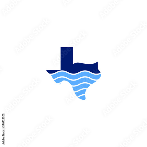 Texas Wave Ocean Nature Abstract Creative Logo