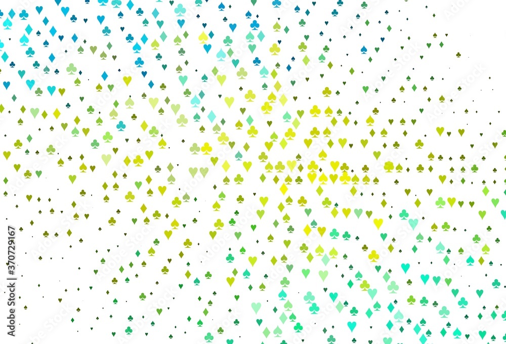 Light Green, Yellow vector template with poker symbols. Light Green, Yellow vector template with poker symbols.