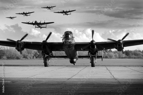 Fotografering Avro Lancaster WW2 British heavy bomber