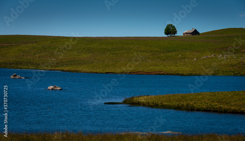 Bilde på lerret Lake in the French countryside . lac de moine , lozere France.