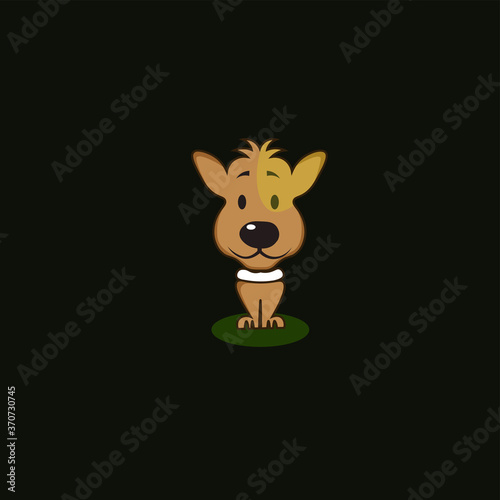 
Graphic illustration with the concept of a standing dog animal character with a smiling face can be used for logo or clothing designs.