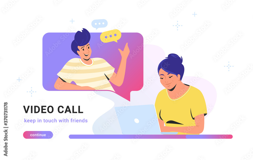 Online speaking concept chatting with friends Vector Image