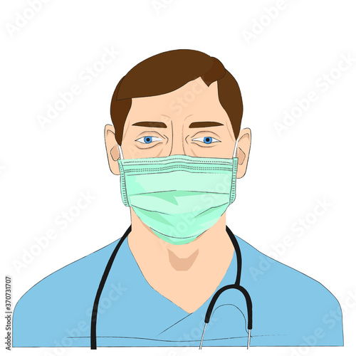 Wear a masks to prevent Coronavirus (COVID-19) and plague infection, Surgical masks illustration.	