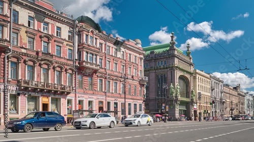 St. Petersburg. Shop merchants Eliseev timelapse. Comedy Theater named after N.P. Akimov. Nevsky Avenue. Russia photo