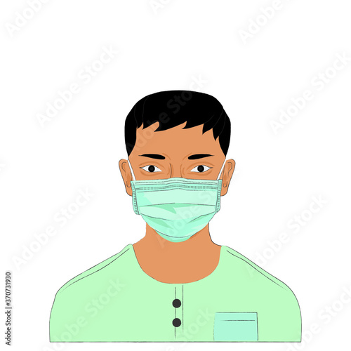 Wear a masks to prevent Coronavirus (COVID-19) and plague infection, Surgical masks illustration.	