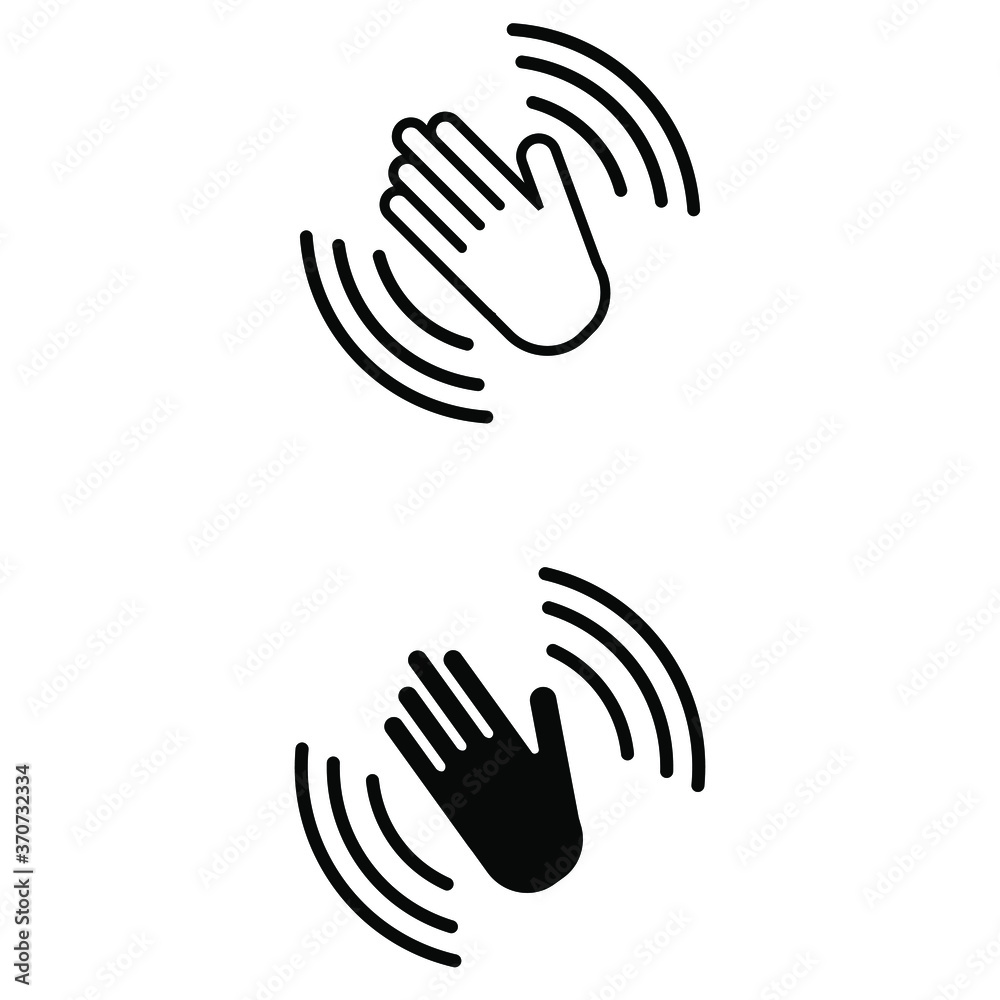 Applause icon vector set. Hand waving illustration sign collection. hello welcome or goodbye symbol.