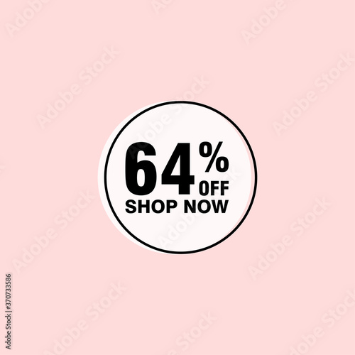 64 discount, Sales Vector badges for Labels, , Stickers, Banners, Tags, Web Stickers, New offer. Discount origami sign banner