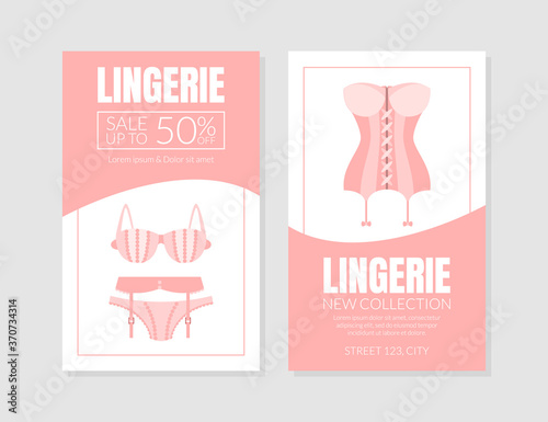 Woman Langerie Store Two Sided Vector Flyer Template photo