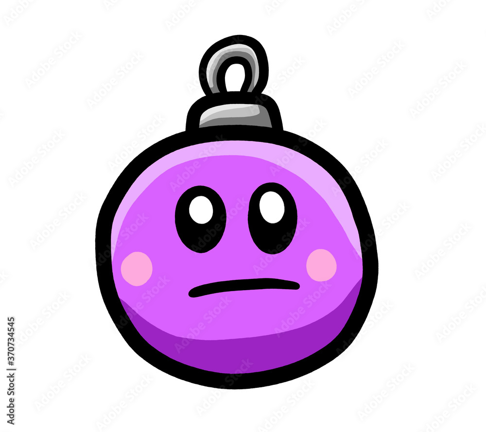 Cartoon Stylized Bored Christmas Bulb Cartoon Stylized Bored Christmas Bulb
