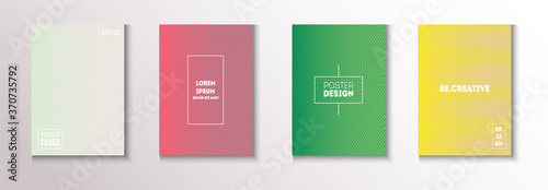 Wavy Minimal Cover Vector Set. 80s Neon Music Poster. Cool 