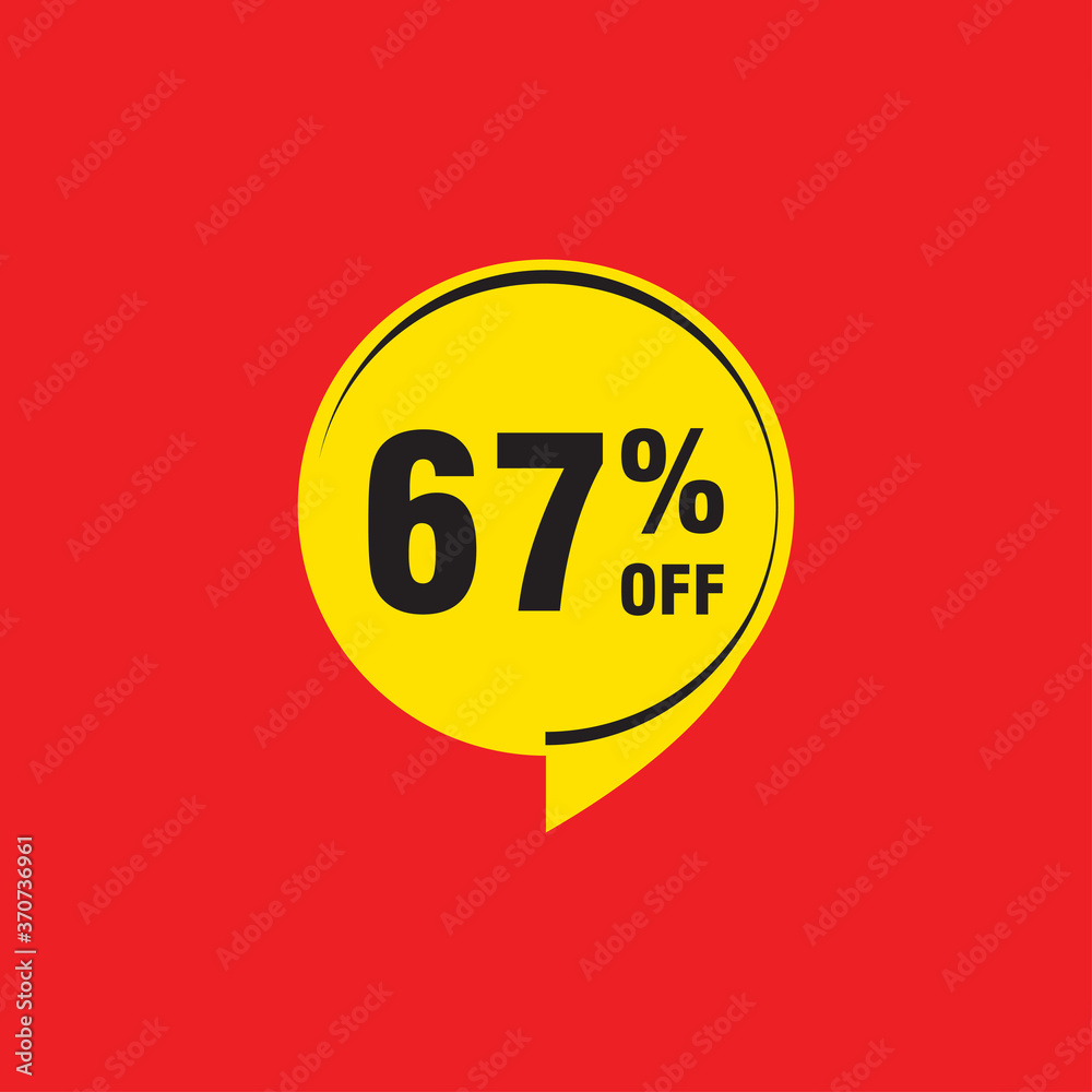 67 discount, Sales Vector badges for Labels, , Stickers, Banners, Tags, Web Stickers, New offer. Discount origami sign banner