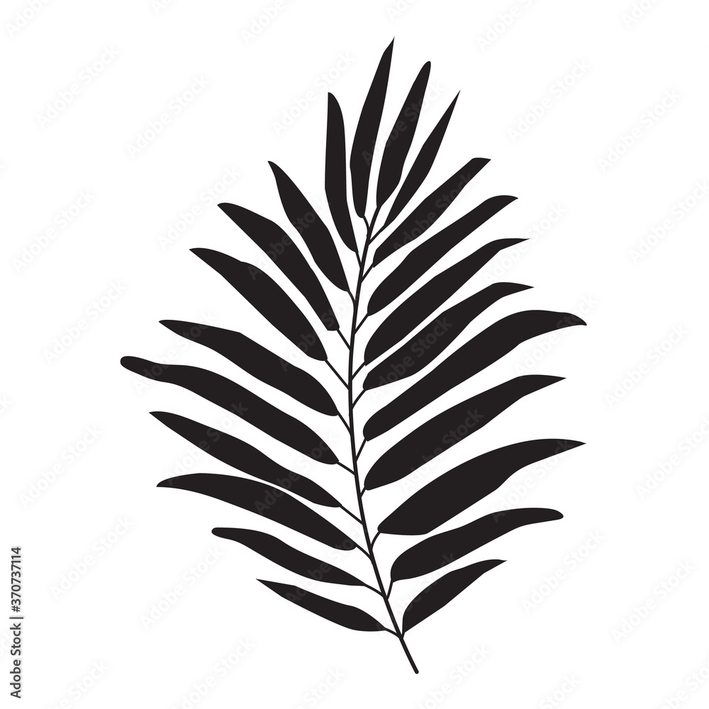 Tropical palm leaf icon. Vector illustration
