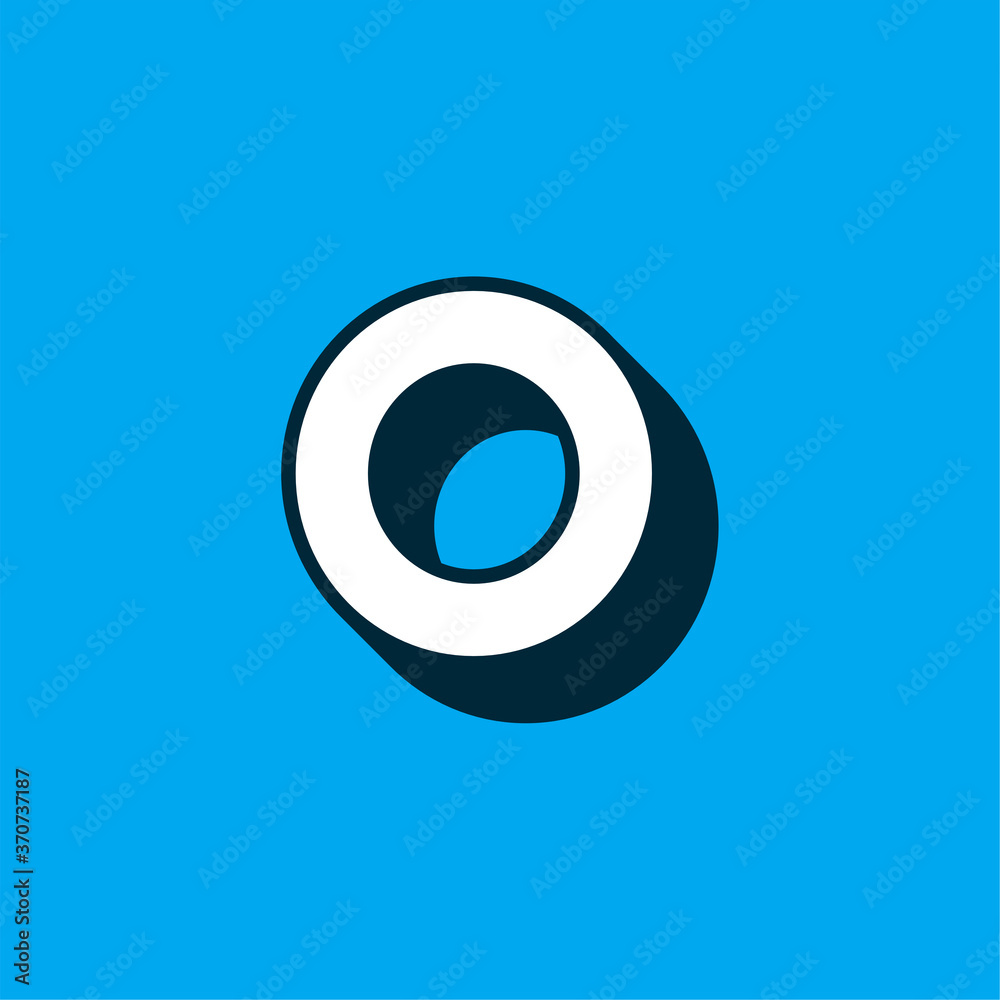 Vector Logo Letter White Blue Longshadow O Vector Logo Letter White Blue Longshadow O