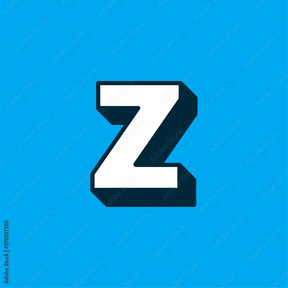 Vector Logo Letter White Blue Longshadow Z Vector Logo Letter White Blue Longshadow Z