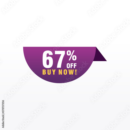67 discount, Sales Vector badges for Labels, , Stickers, Banners, Tags, Web Stickers, New offer. Discount origami sign banner © Catharsis