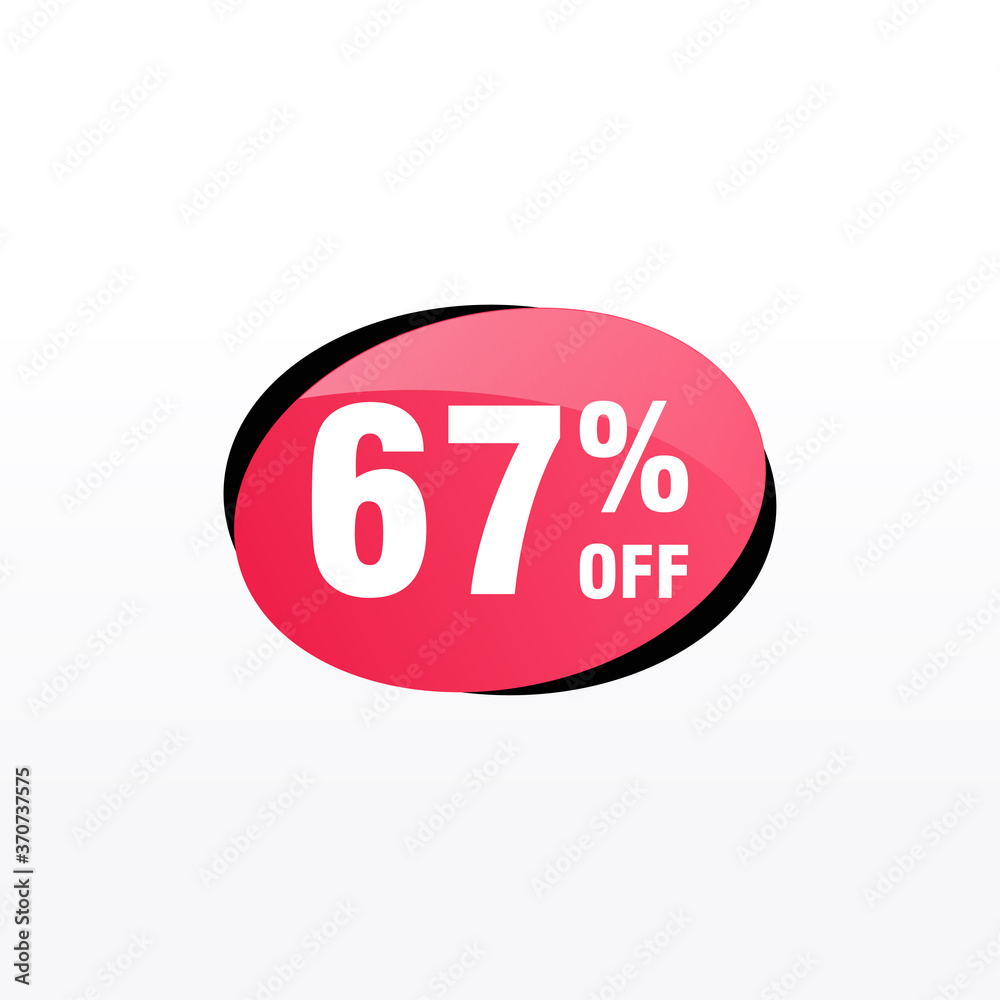 67 discount, Sales Vector badges for Labels, , Stickers, Banners, Tags, Web Stickers, New offer. Discount origami sign banner