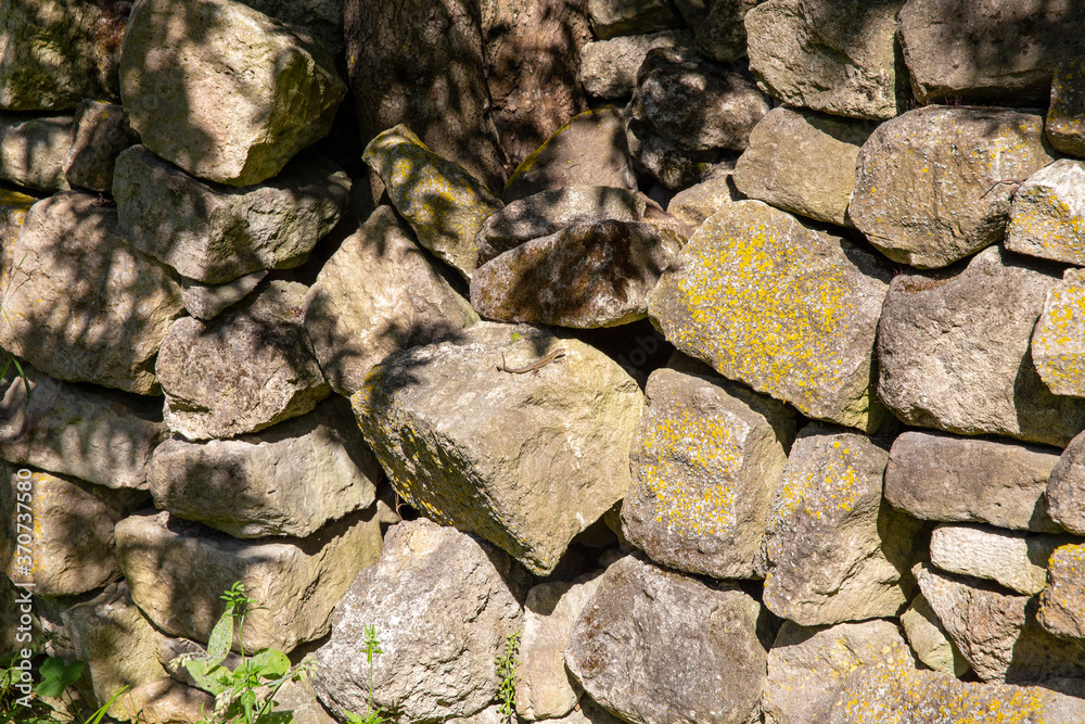 Archaeological excavation site of the 2700 year old ancient city Bathonea has harbor and city ruins on the coasts of Kucukcekmece Lake,Istanbul,Turkey.