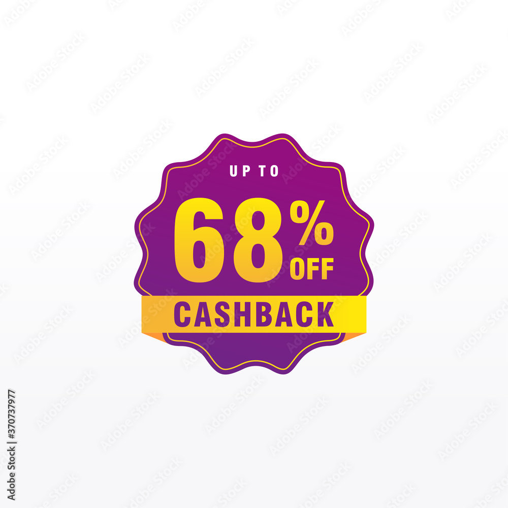 68 discount, Sales Vector badges for Labels, , Stickers, Banners, Tags, Web Stickers, New offer. Discount origami sign banner