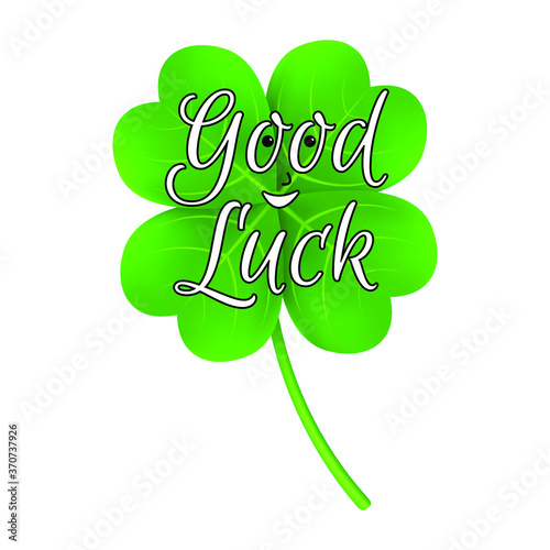 Good Luck wish clover with four leaves 